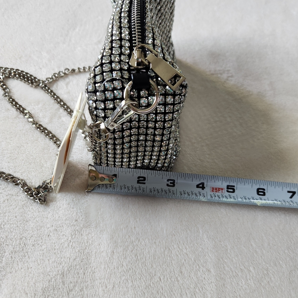 NEW! Madison West Silver Rhinestone Women Bag - Picture 7 of 10